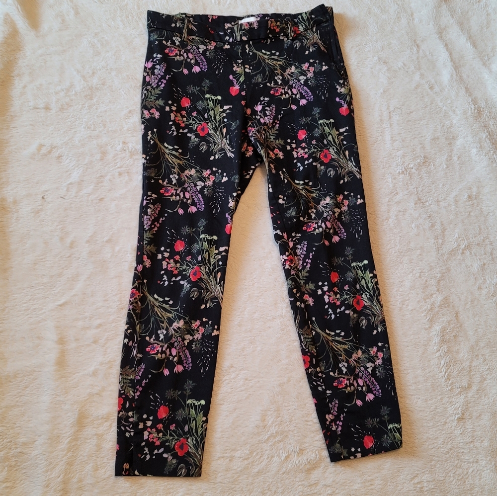 H&M Floral Career Stretch Pants‎
